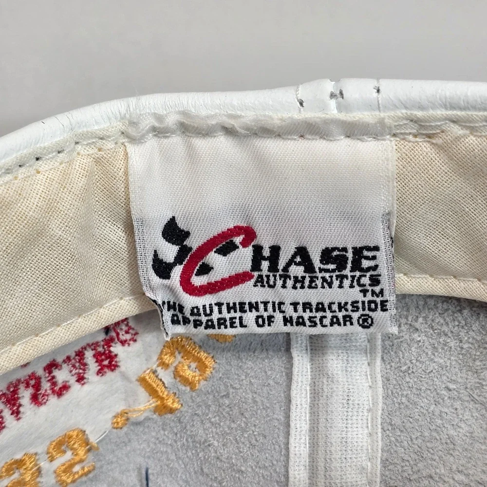 Chase Authentics Jeff Gordon 2001 NASCAR Champion Leather Hat White Navy Blue